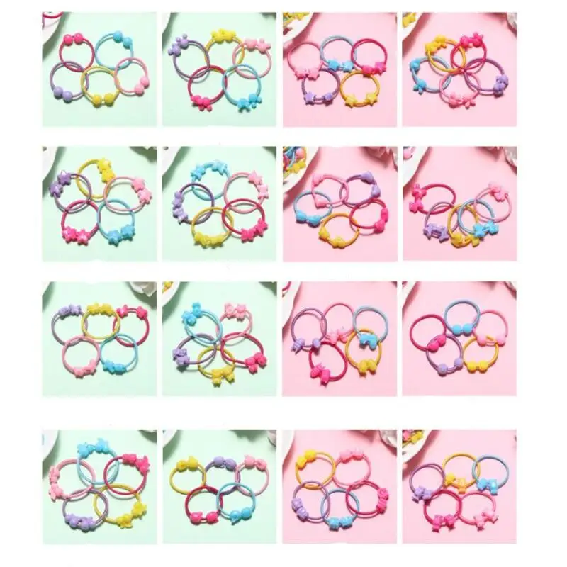 

50pcs/Set Children Elastic Hair Bands Kids Hair Rope Scrunchies Hair Accessories Candy Color Simple Girls Decorations Headbands