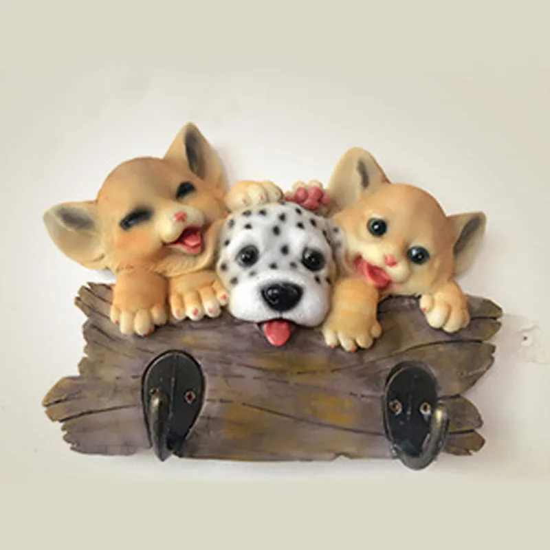 Креативный настенный крючок в форме собаки смоляные 3D крючки животных одежда