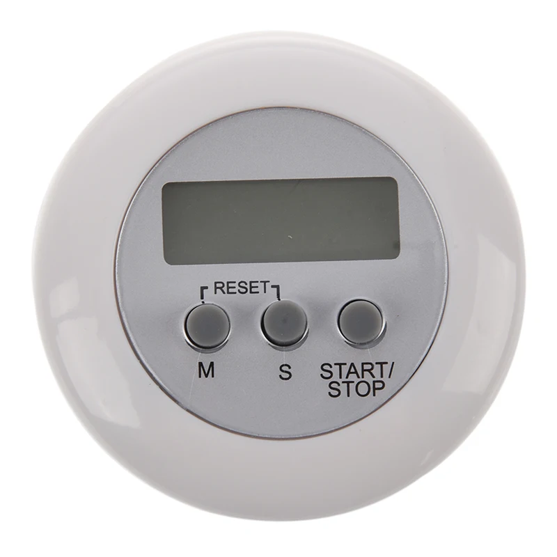 Белый Мини цифровой ЖК дисплей кухонный фотографический будильник с обратным