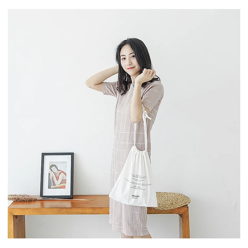 

Women Drawsting Bag Pure Cotton Shopping Bag Ladies' Makeup Cosmetic Bags Female Travel Pouch Gift Bags Three-Piece Tote Handbag