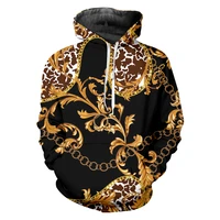 new style hoodie sweatshirt golden chain 3d print baroque luxury autumnwinter casual plus size pullover factory direct sale