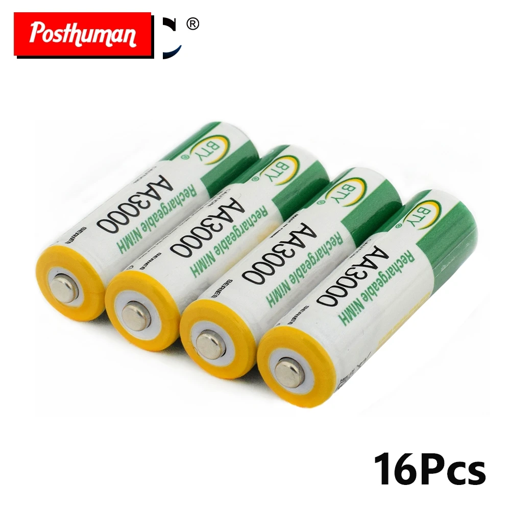 Postuman 1,2 v 16 шт AA LR6 HR6 3000mAh ni-mh перезаряжаемые батареи KAA 815 15A AA Nimh Замена батареи для камер мыши - Цвет: 16pcs