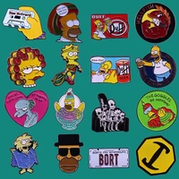 homer bart lisa enamel pins brooch collecting anime tv series lapel badges men women fashion jewelry gifts adorn backpack collar