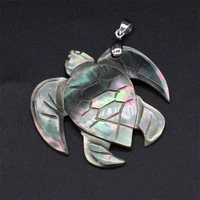 natural shell pendant animal shape tortoise mother of pearl exquisite charms for jewelry making diy necklace accessories 48x50mm