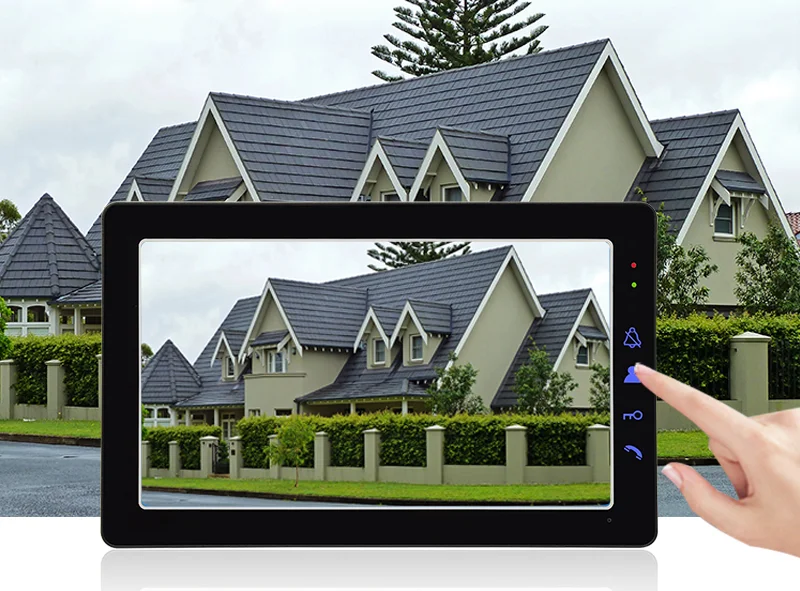 9 'Multi Apartments Families Record FunctionColor Video Device Door Intercom System With 4 Monitor Building Doorphone Waterproof