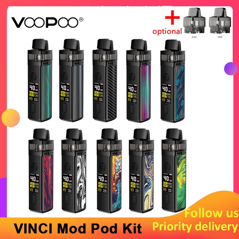 Оригинальный VOOPOO VINCI Mod Pod Vape Kit аккумулятор 1500 мАч электронная сигарета картридж 5