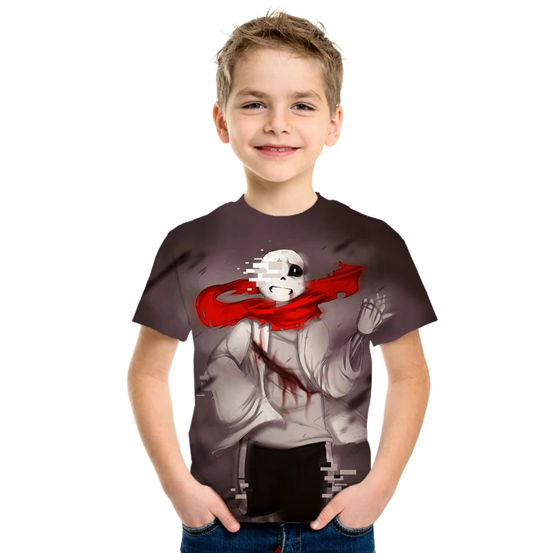 Футболка для мальчиков и девочек с 3D принтом в виде персонажей из мультфильмов