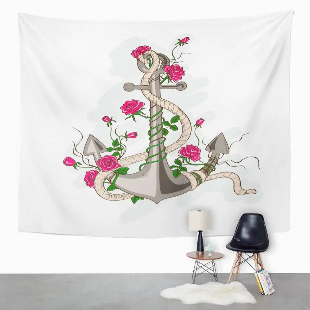 Тёмно-синий гобелен Полосатый Простой для спальни декор комнаты настенный