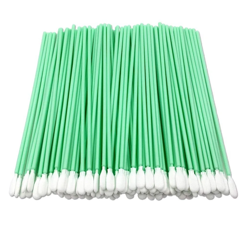 

200 PCS Cleanroom Foam Swab- Replace Alpha Swab with Long Handle Knit Polyester Swab for Inkjet Printing Optical Equipment