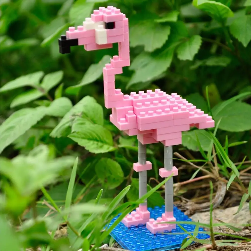 Наборы мини-строительных блоков животные зоопарк панда кролик развивающие