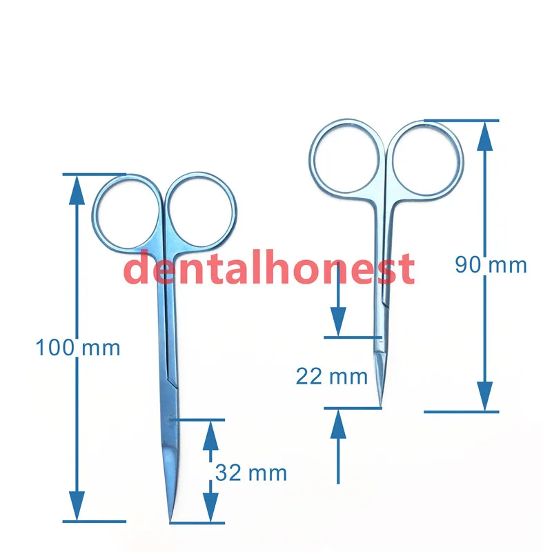 2 шт./компл. титановые Ножницы Для радужной оболочки прямой/изогнутый 22 мм кончик