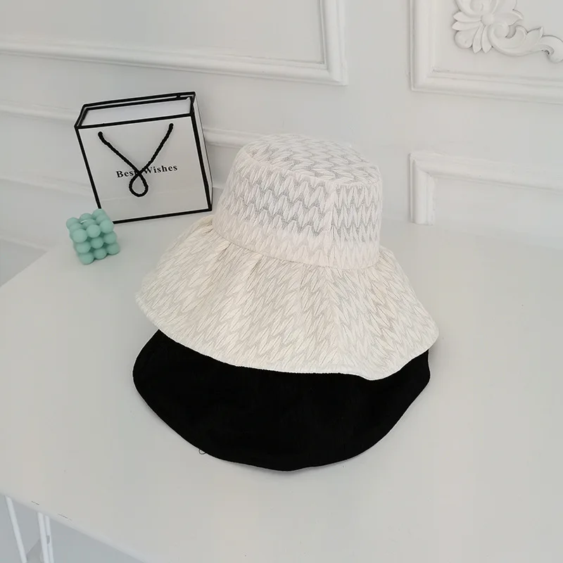 

Korean Retro Elegant Lace Fisherman Hat Female Summer Beach Sun Hat Fashion Korean Breathable Fisherman Hat