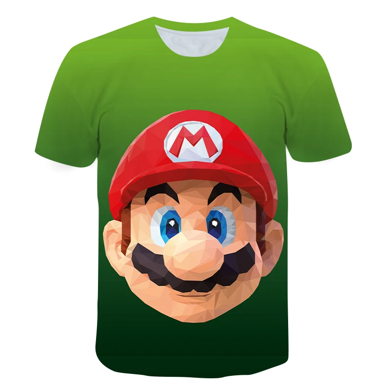 

t shirt for Baby Boys T-shirt Girs Clothes Clever Youth Fashion Cartoon 3D Mario Tshirt Children Short Sleeves Kids Clothing