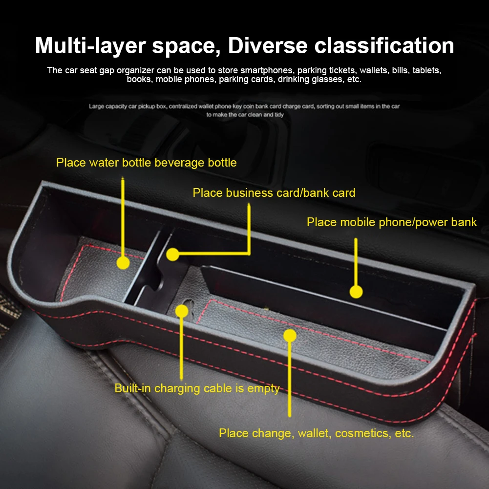 

Car Seat Gap Organizer Filler Multifunctional Auto Seat Crevice Storage Box For Phone Keys Cards Pens Car Interior Decoration