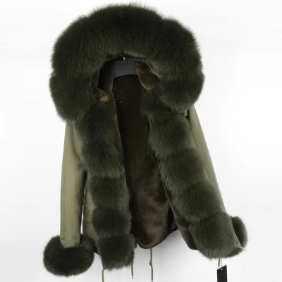 9 OFTBUY, парка, зимняя куртка для женщин, большой натуральный Лисий мех, воротник, теплая Толстая парка, верхняя одежда, зимнее пальто, женское меховое пальто - Цвет: 9
