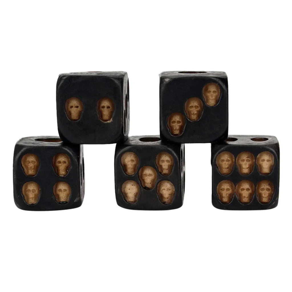 5pcs/set Creative Skull Bones Dice Six Sided Skeleton For Club Pub Party Game Toys Resin Children Adults #C | Дом и сад