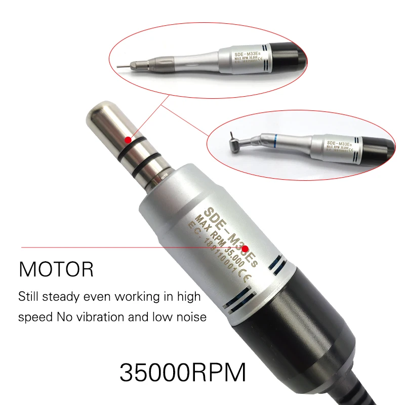 

Dental Lab Equipment Polisher 35000 RPM Machines Laboratory Micromotor Hand Kit Polishing Engraving Tool 207B+M33Es