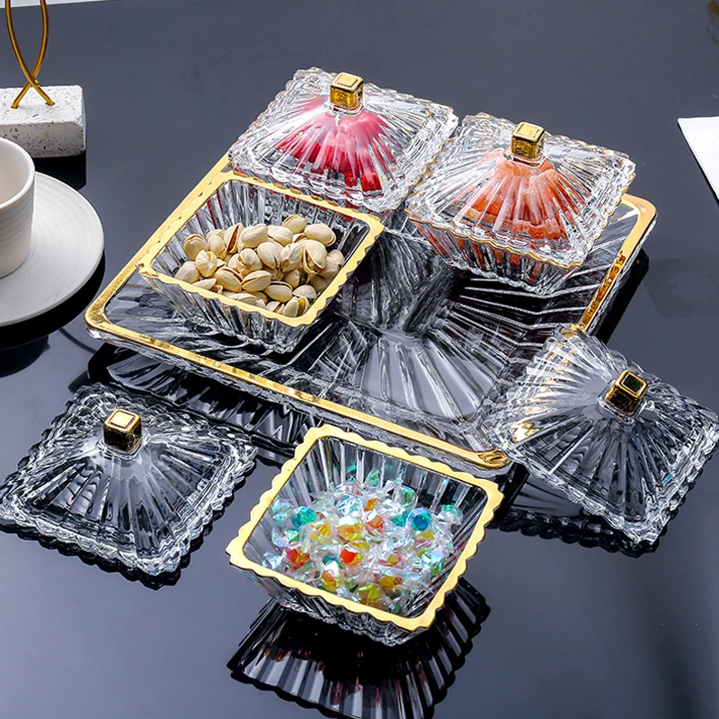 

Nordic Fruit Dessert Snacks Serving Platter Glasses Bowl With Lid Party Candy Nuts Salad Dishes Plate Cake Food Kitchen Plate
