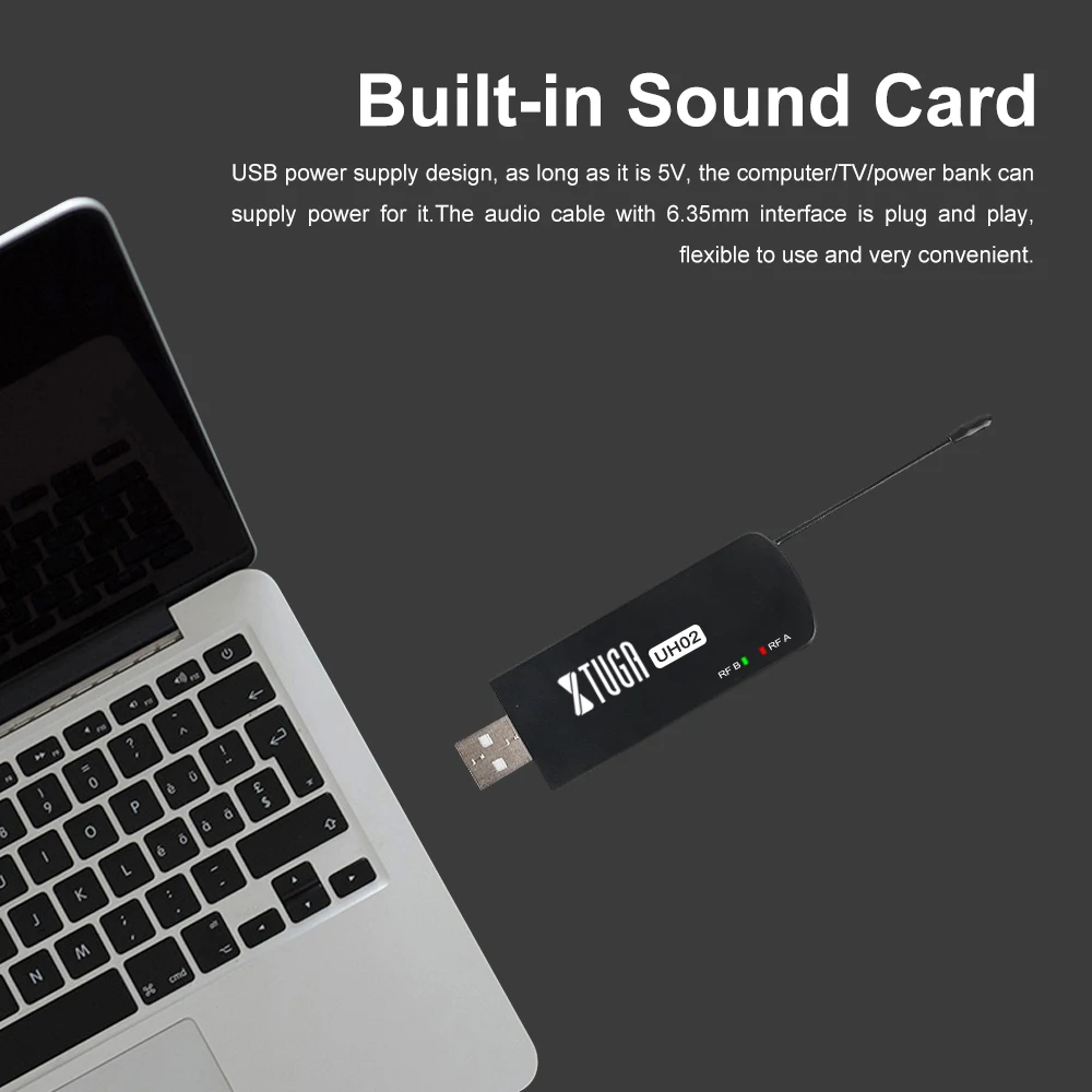 Беспроводной караоке-микрофон XTUGA двухканальный металлический динамический