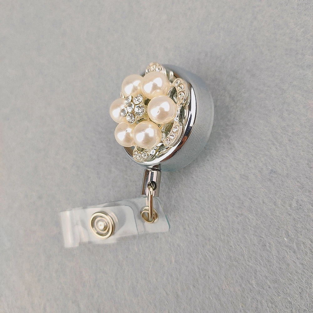 50 шт./лот высокое качество стразы жемчуг медсестры учительницы выдвижная катушка