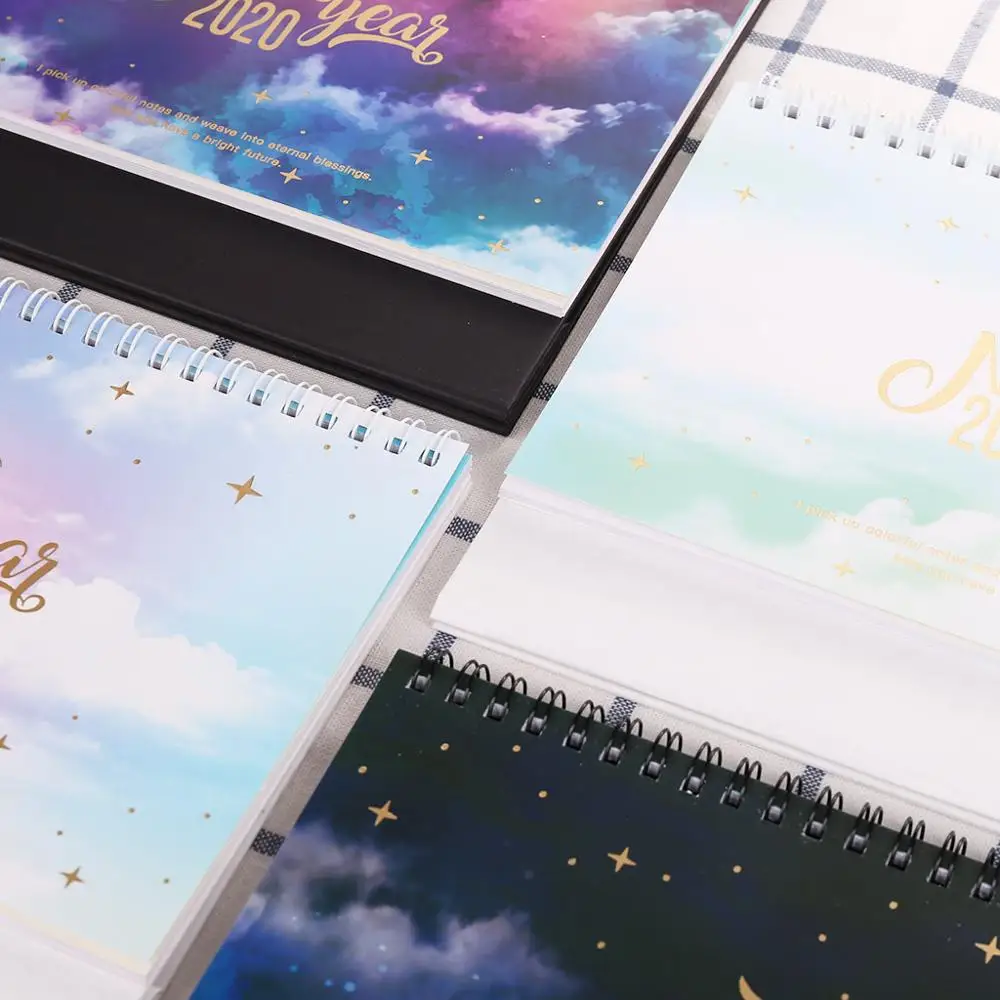 Красочная настольная стоящая рулонная бумага планировщик стола с календарем 2020 |