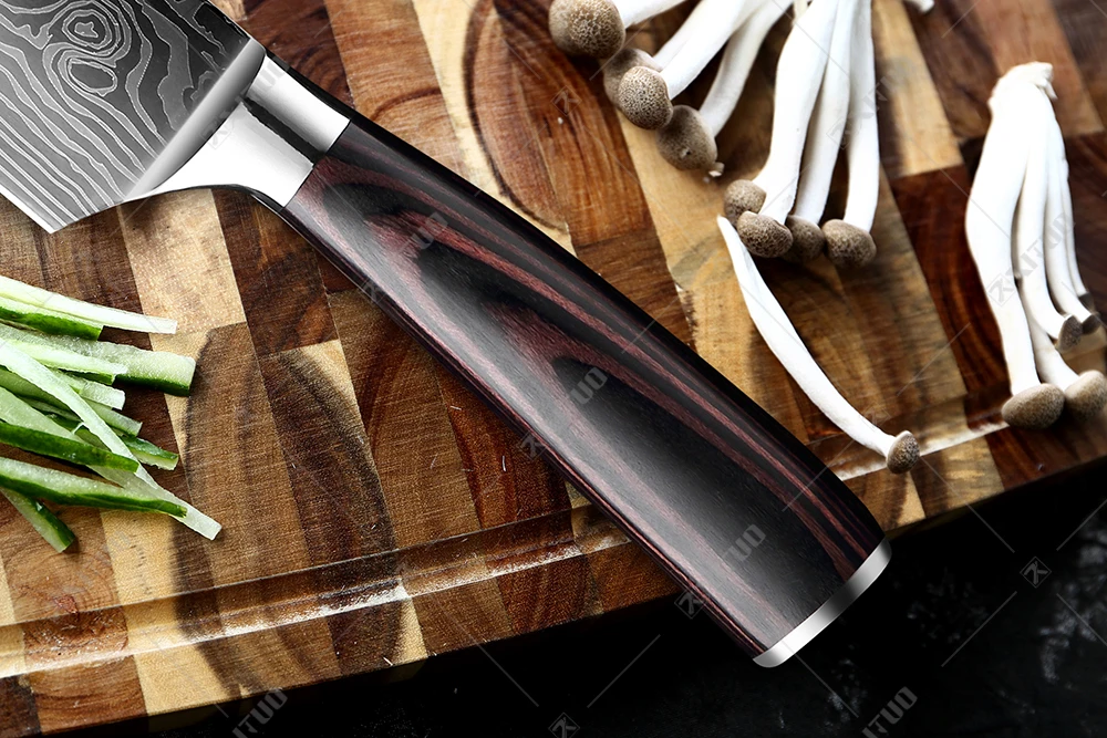 XITUO нож шеф повара из нержавеющей стали 1 10 шт. японский Kiritsuke Santoku лазерный