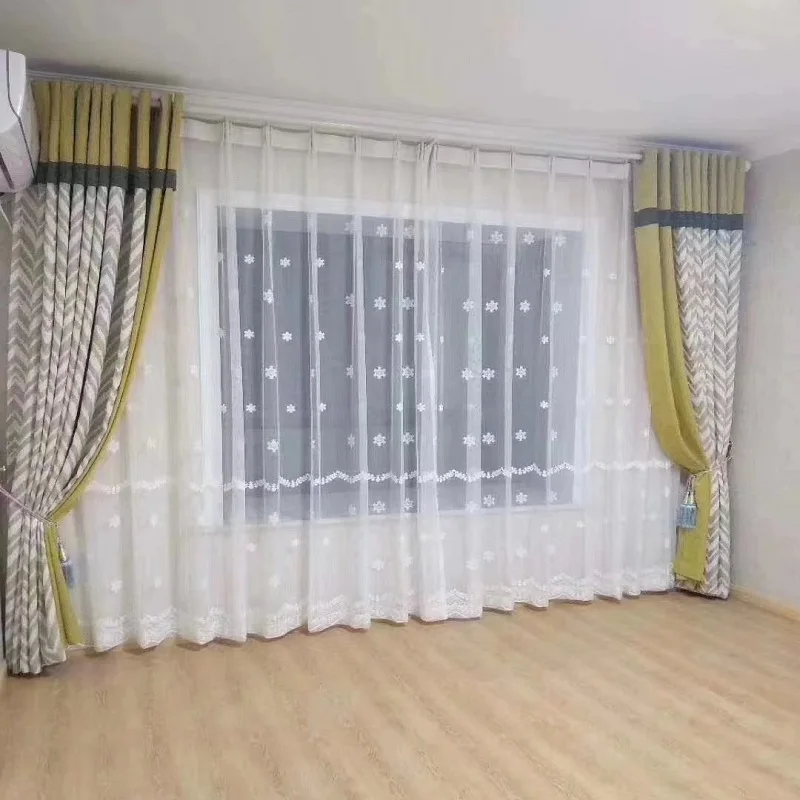 

White Lace Luxury Sheer Curtains Panels Floral Embroidery Light Flow Window Bedroom Privacy European Translucent Tulle Drapes