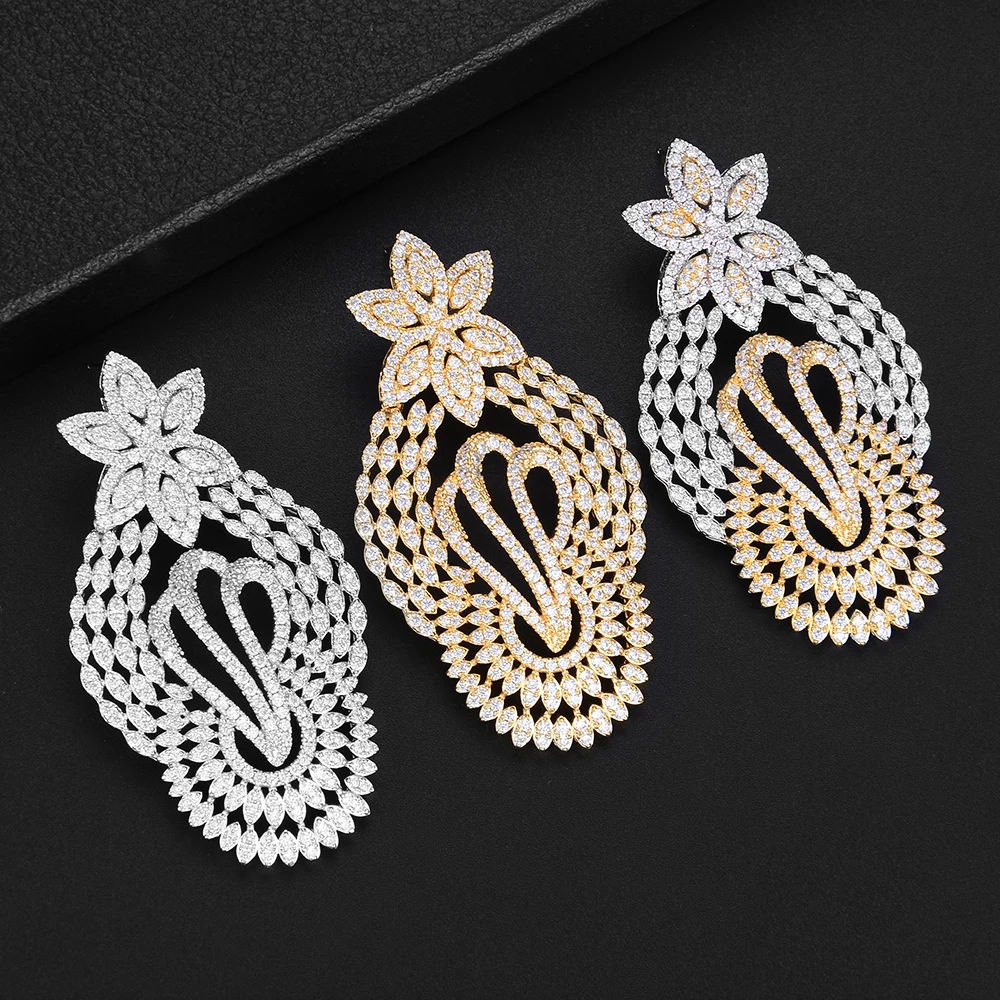 

Уникальный дизайн, новые Роскошные благородные модные Подвесные серьги Blachette, ювелирные изделия для женщин, Свадебная вечеринка, шоу, высок...