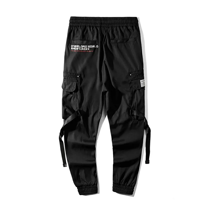 Брюки-карго CROXX Techwear мужские черные штаны с завязками на талии Джоггеры в стиле