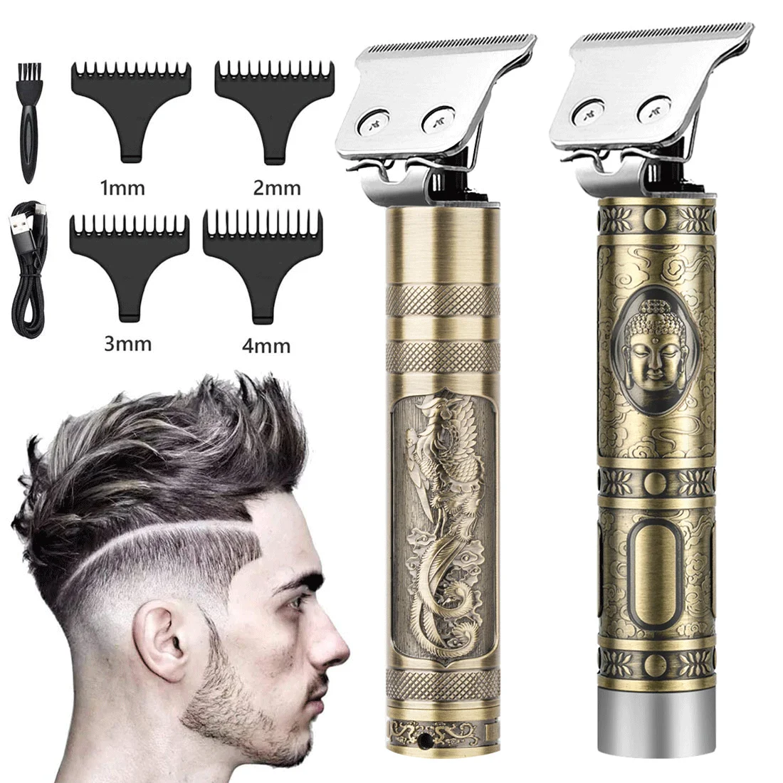 Мужской беспроводной триммер для волос профессиональная электрическая машинка