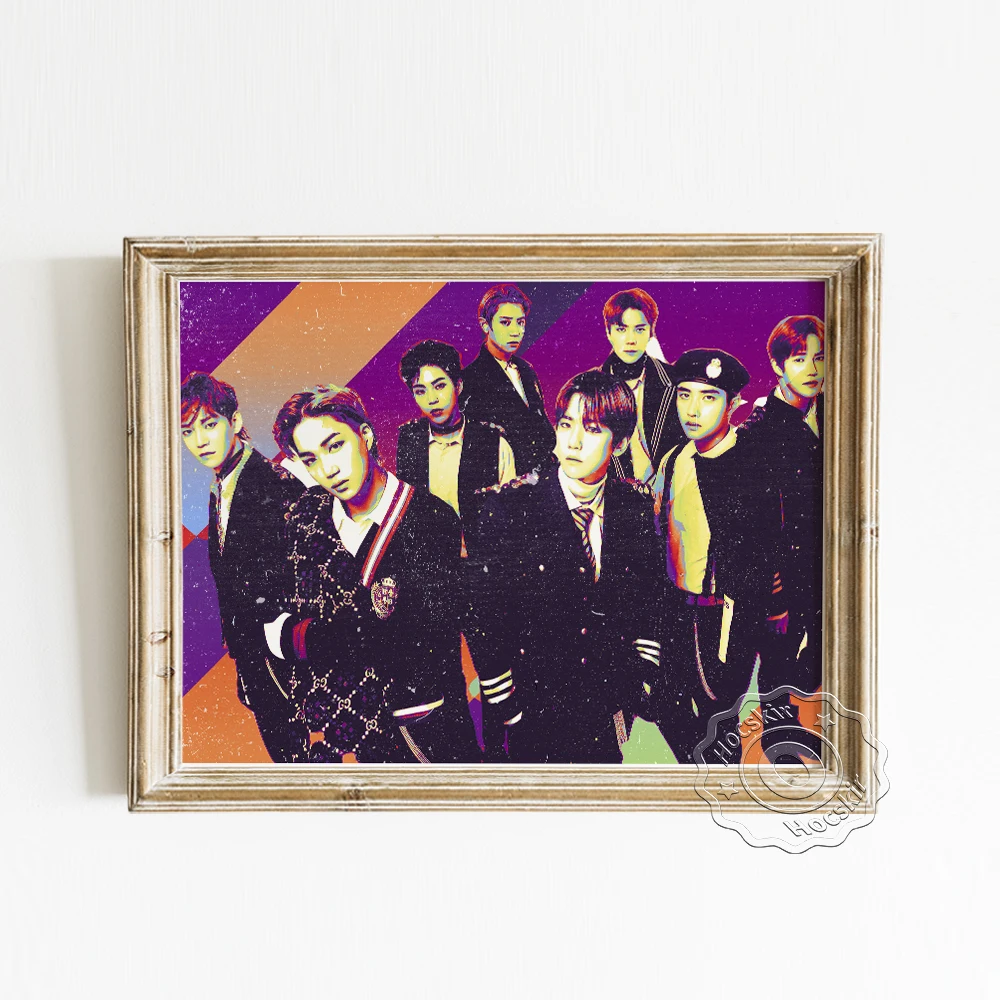 

Famous Male Group EXO Individuation Poster, Vintage Chic Star Portrait Wall Picture, Pop Music Lover Fans Collection Home Decor