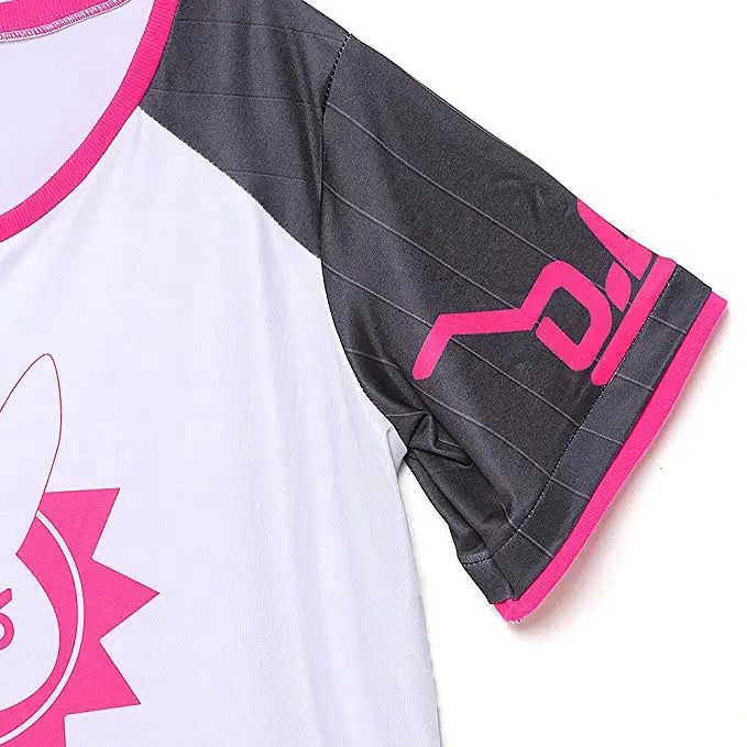 Игра Overwatch Dva Косплей короткий рукав кролик графика Tee Hana песня белый черный