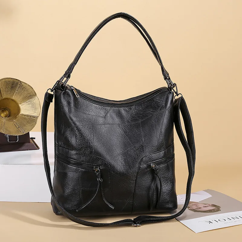 

New Square Female Handbags Women Hobos Bags Designer Brand Famous Black Leather Crossbady Large Tote Bag for Ladies Shoulder Bag