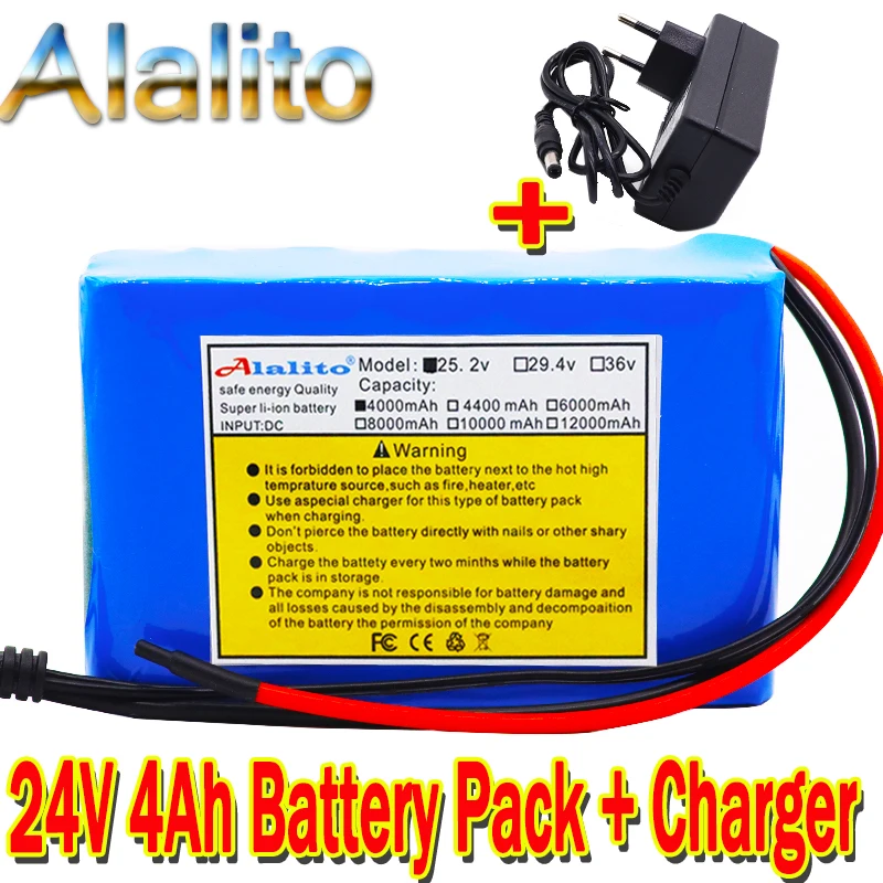 6s2p 24V 4Ah 18650 литий ионный аккумулятор 25 2 v 4000mAh Электрический велосипед мопед с BMS +
