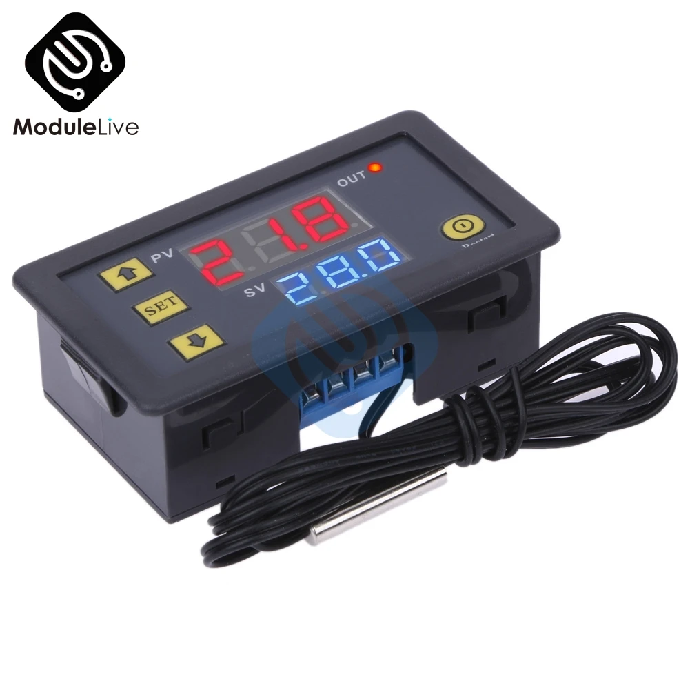 W3230 DC 12 В 24 В AC 110 В 220 В 20A цифровой контроллер температуры дисплей 20A датчик теплового охлаждения измерения температуры инструменты - Цвет: DC 24V