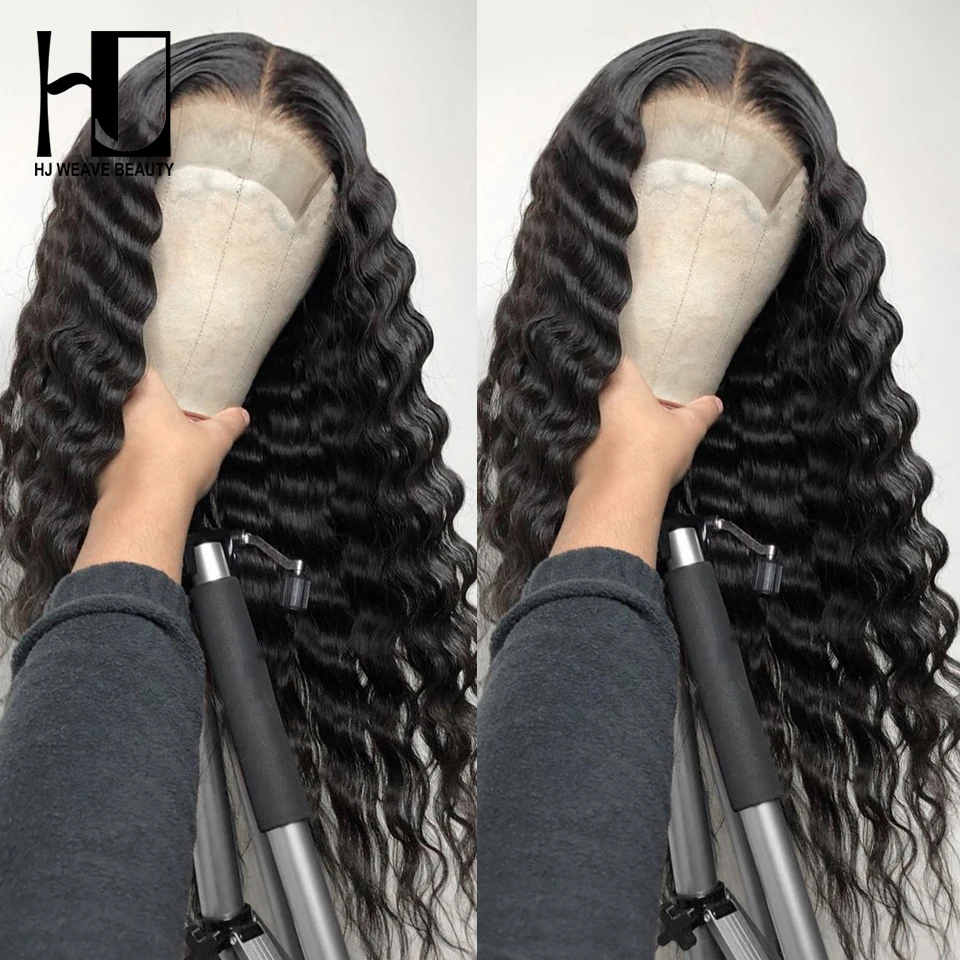 250 плотность свободный глубокая волна кружевной передний парик Remy человеческие