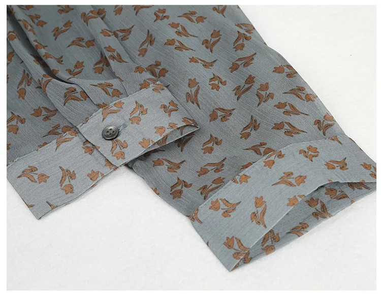 

Women Sexy Slightly Transparent Shirt Korea Vintage Print Drape Loose Shirts 2021 Woman Spring Autumn Plus Size Fashion Clothing