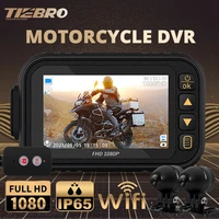 tiebro 3 screen full body waterproof motorcycle dvr dash cam 1080p wifi front rear view motorcycle camera moto recorder box