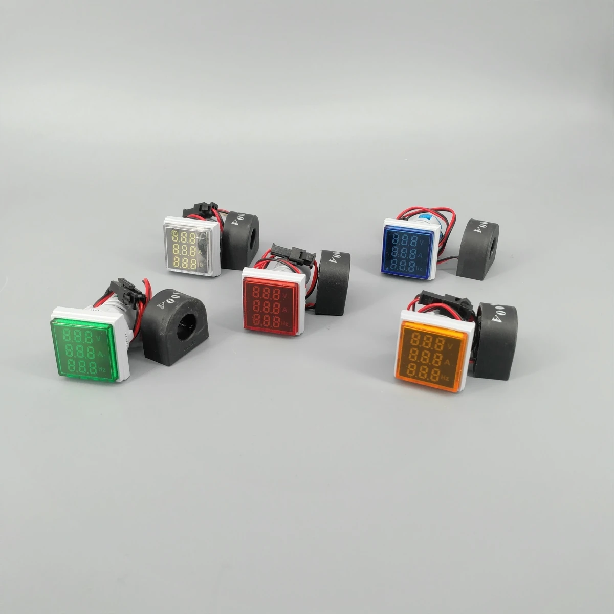 Цифровой светодиодный вольтметр Амперметр 3 в 1 переменный ток Гц квадратный