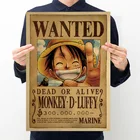 Постеры Аниме One Piece, винтажные постеры, настенное украшение для подростковой комнаты, аниме наклейки, картины для гостиной, художественная картина
