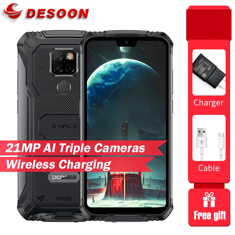 Смартфон Doogee S68 Pro защищенный 5 9 дюйма 6 + 128 ГБ 6300 мА ч 12 В/2 А|Смартфоны| |