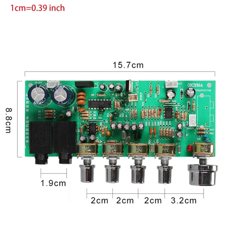 

Amplifier Preamp Preamplifier Volume Tone Control Finished Board Dual AC12~15V Audio Power Amplifier Board T84C