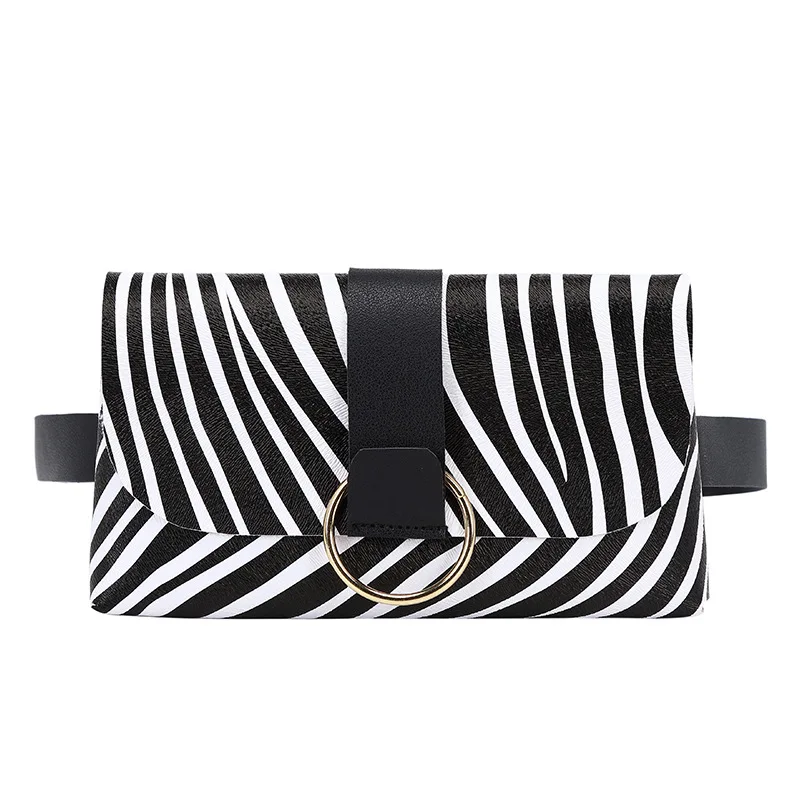 

Zebra Pattern Waist Bag Ladies Fashion PU Leather Women Waist Belt Bags Waterproof Chest Belly Pouch Women Fanny Pack Coin Purse
