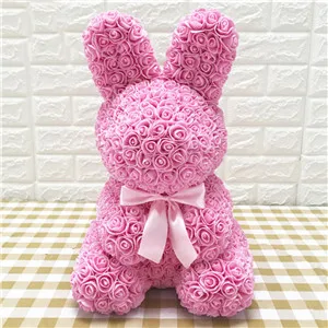 40 см Роза медведь Роза цветок искусственный медведь розы Rabit Украшение DIY Рождество год подарки для женщин Валентина подарочная коробка