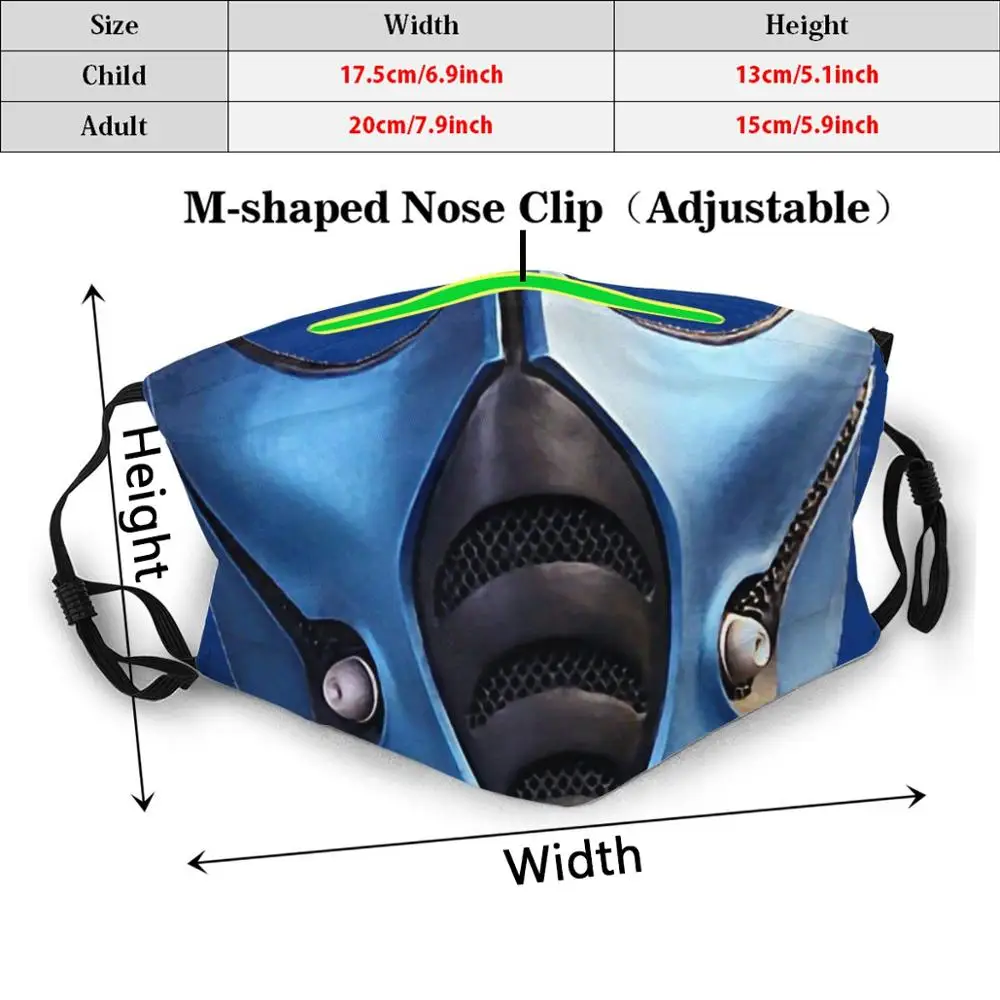 Subzero Mortal Kombat моющийся фильтр с принтом маска для рта от пыли папы на открытом