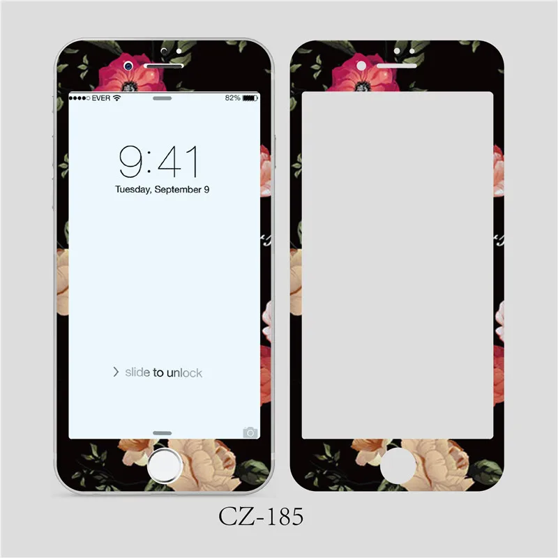 Милое закаленное стекло с цветочным узором для iPhone 8 7 6 6S plus 3D мягкая передняя защита экрана пленка полноэкранное стекло