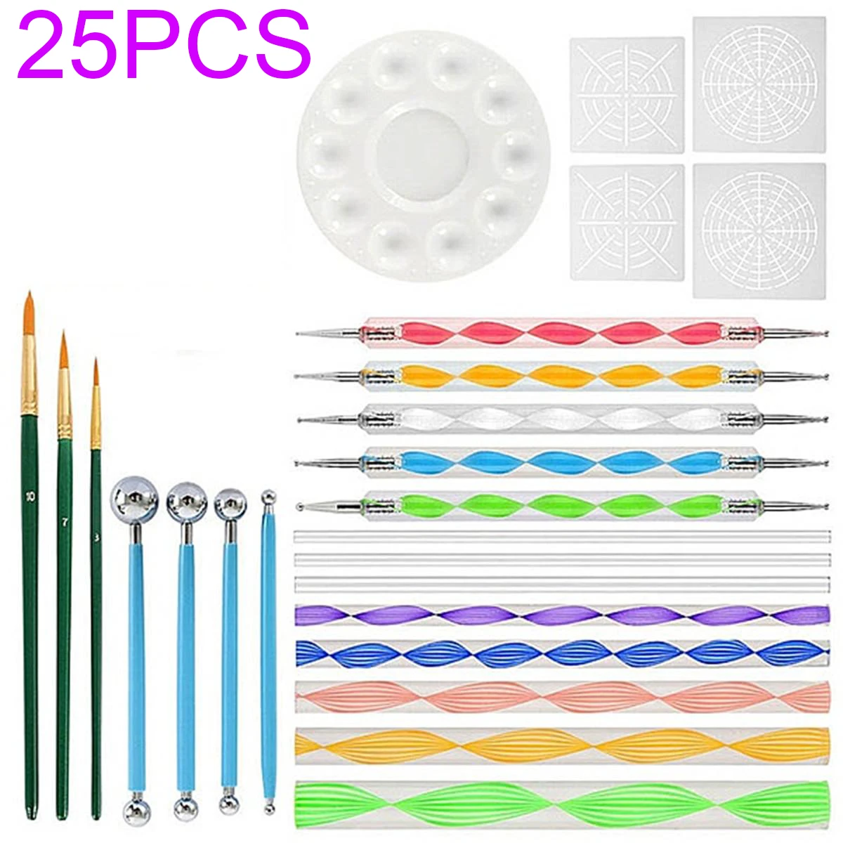 

25pcs Mandala Dotting Tools For Painting Rocks Mandala Kit Mandala Painting Dotting Stencil Dot Wall Art Nail Rock Fabric