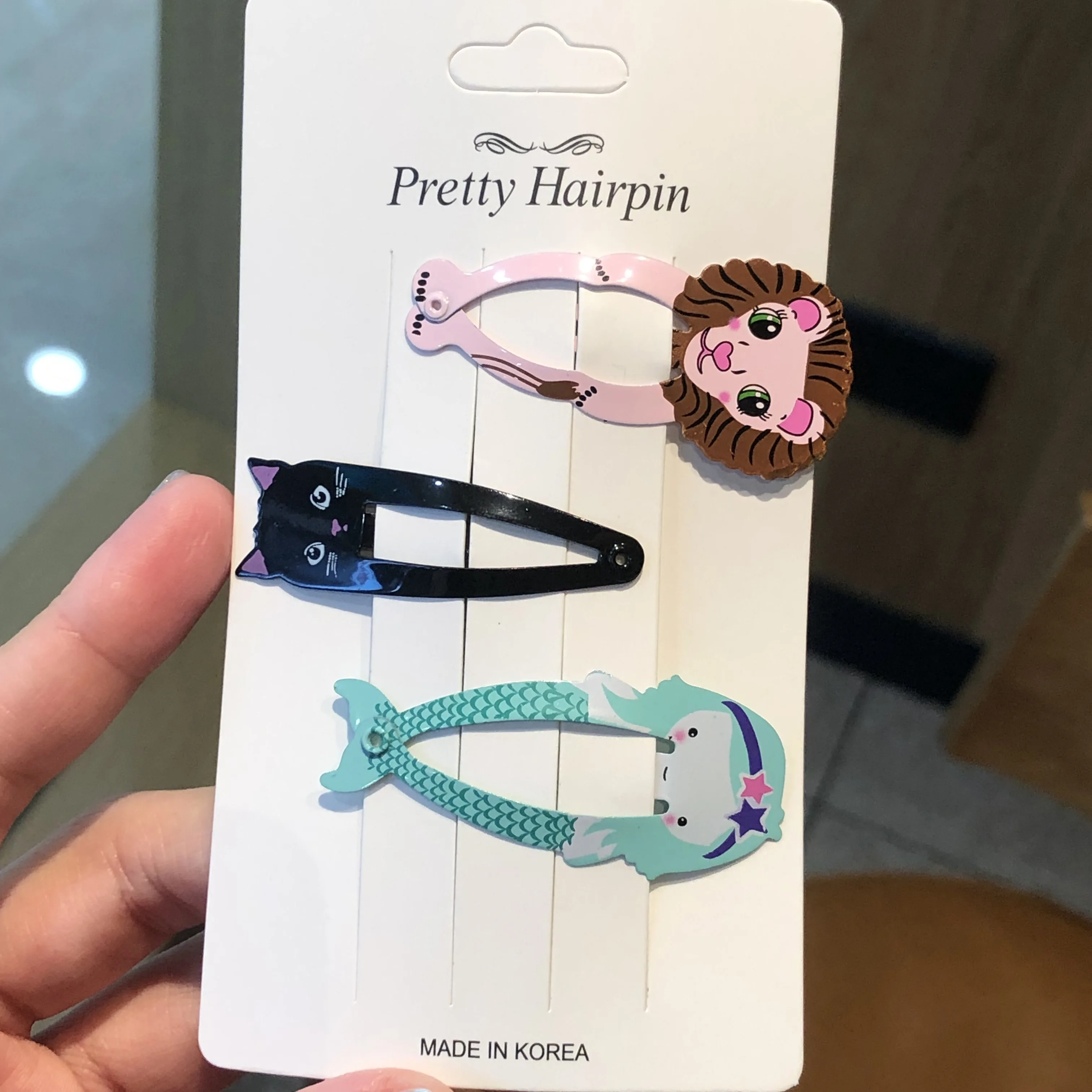 Металлическая заколка для волос с принтом 3 шт./лот новинка детская головной убор