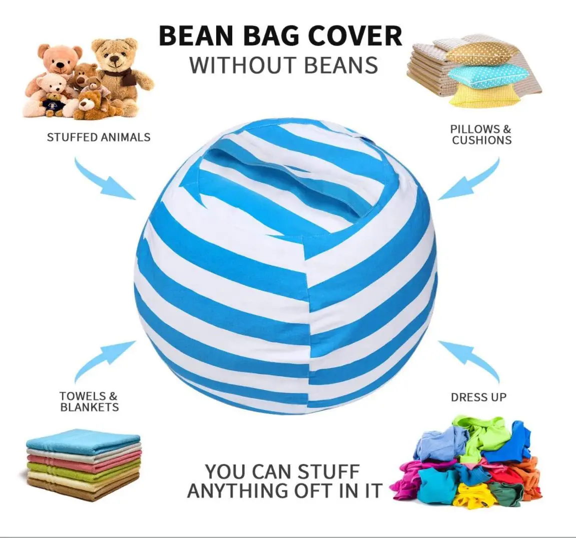 

Organization For Kids Toy Storage Extra Large Bean Bag Chair Stuffed Animal Toy Storage