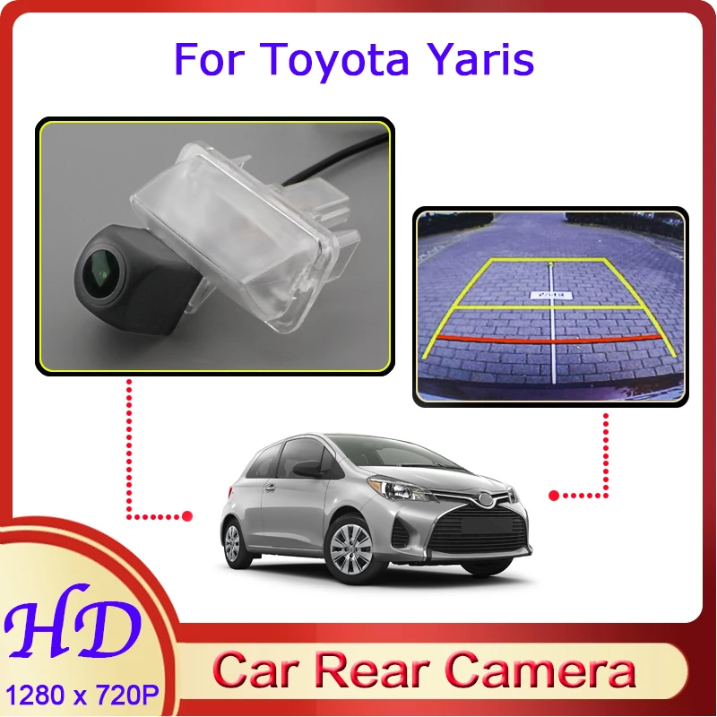 

Автомобильная камера заднего вида «рыбий глаз» для Toyota Yaris 2012 ~ 2017, HD камера заднего вида с функцией ночного видения, 720P